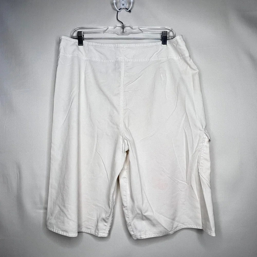 Malibu White Board Shorts Mens Large Graphic Cargo Pocket‎ Swim Trunks